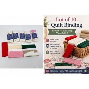 Lot Quilt Binding Bias Tape Wrights White Pink Red Green Sewing Trim Craft NOS